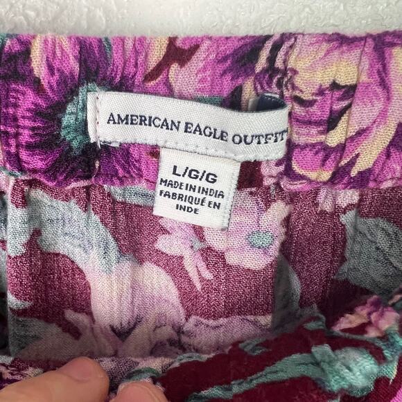 American Eagle Outfitters Size Large Gauzy Floral Lightweight Pull On Mini Skirt - Picture 3 of 6
